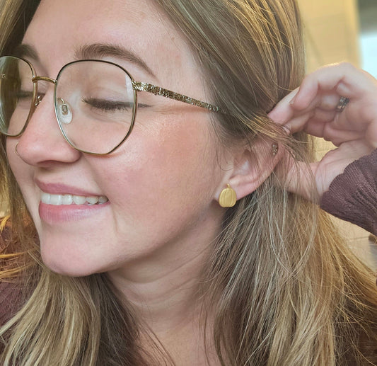 Gold Pumpkin Studs