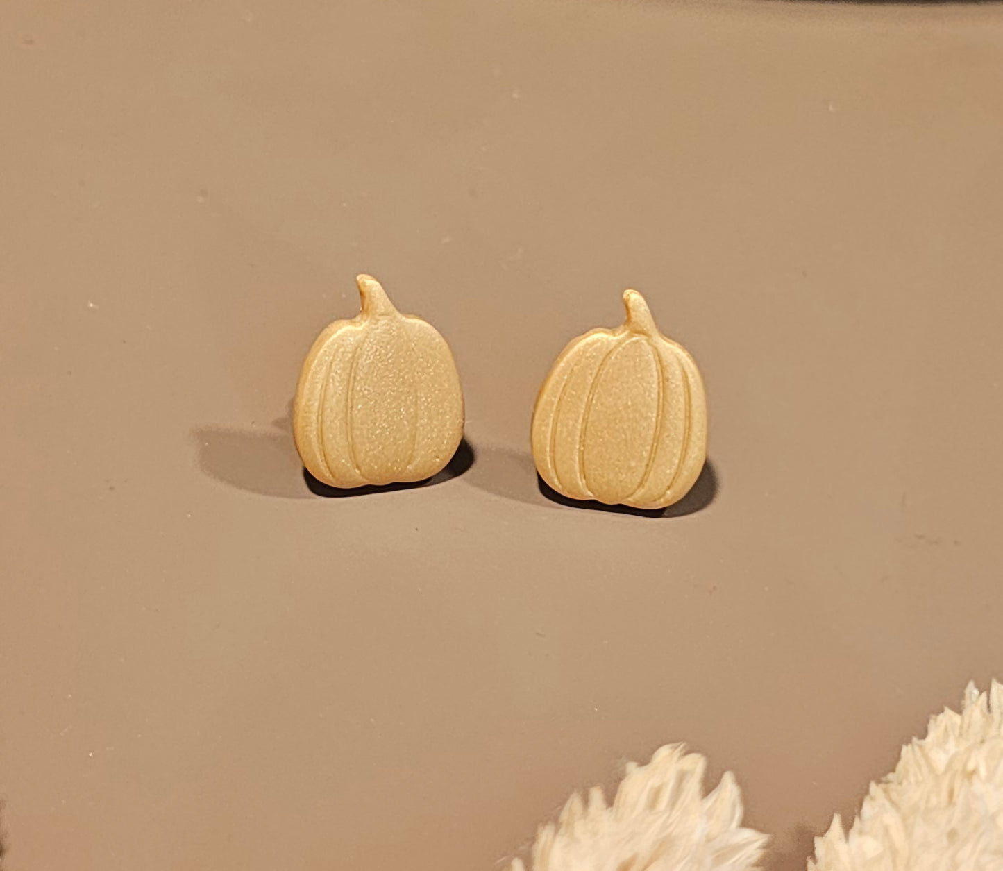 Gold Pumpkin Studs