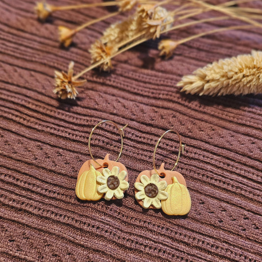 Pumpkin Floral Hoops